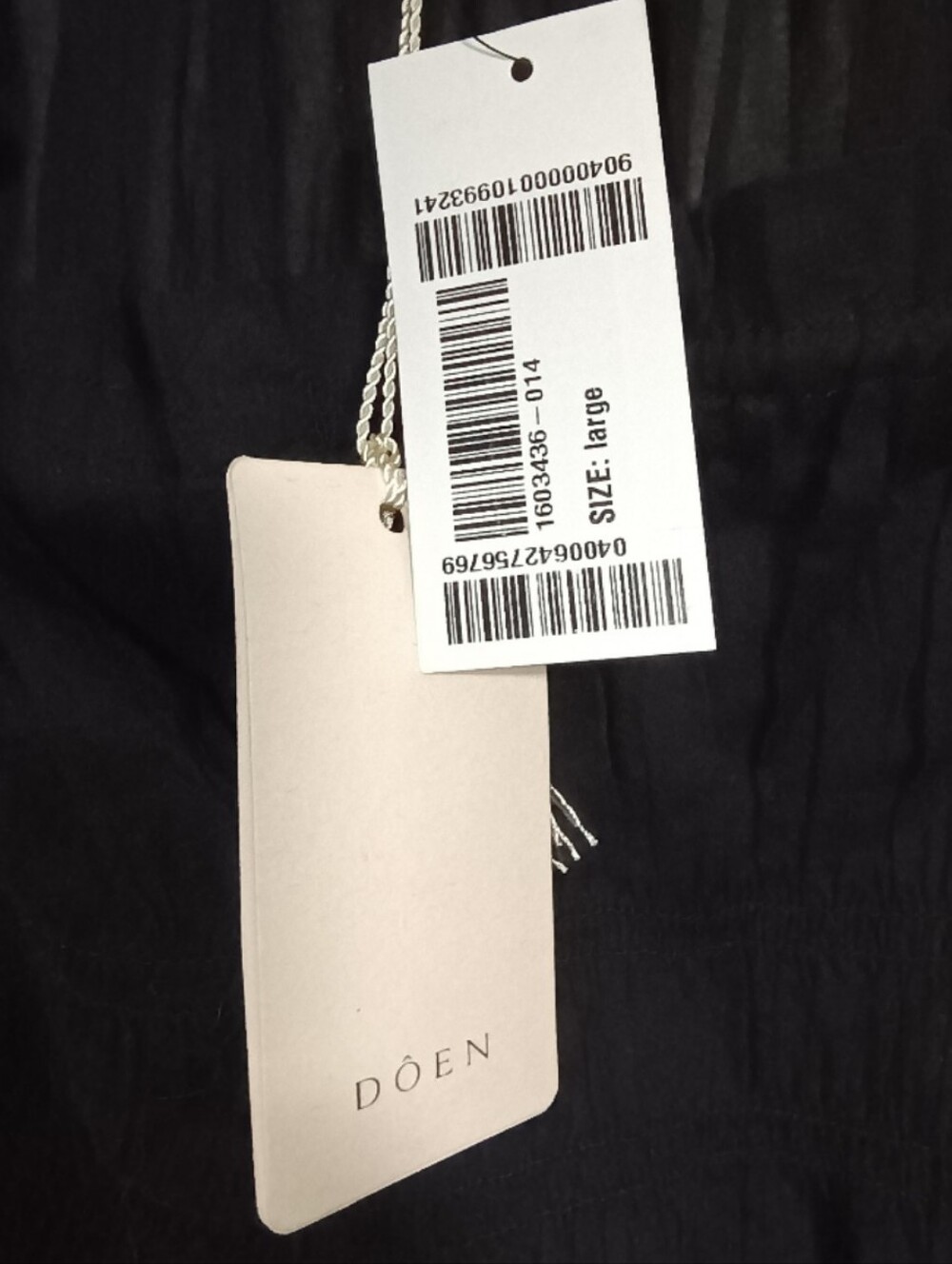 NWT DÔEN Ischia Dress Black Large Organic Cotton Maxi Romantic Cottagecore - Picture 2 of 2